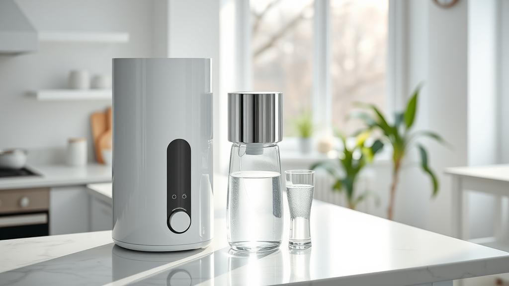 냉온정수기 렌탈 추천 - 깨끗한 주방에 놓인 프리미엄 정수기 - 싸당 꿀팁