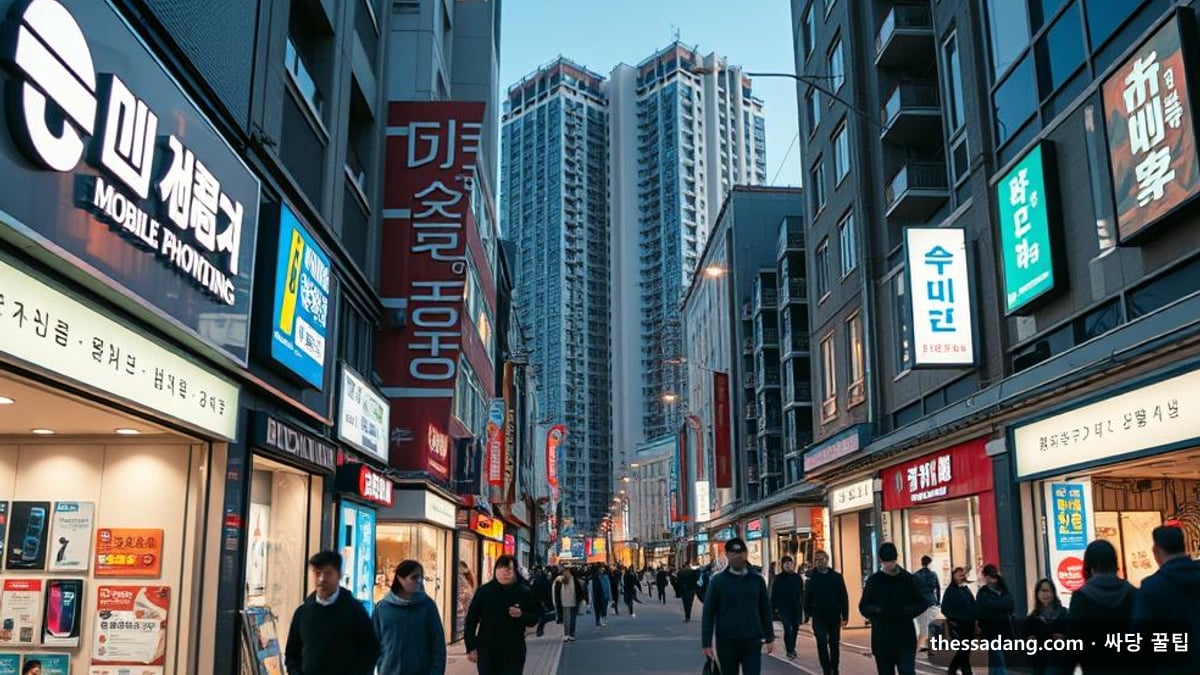사하 핸드폰성지 - 부산 서부 하단역 일대 저녁 거리 풍경 - 싸당 꿀팁