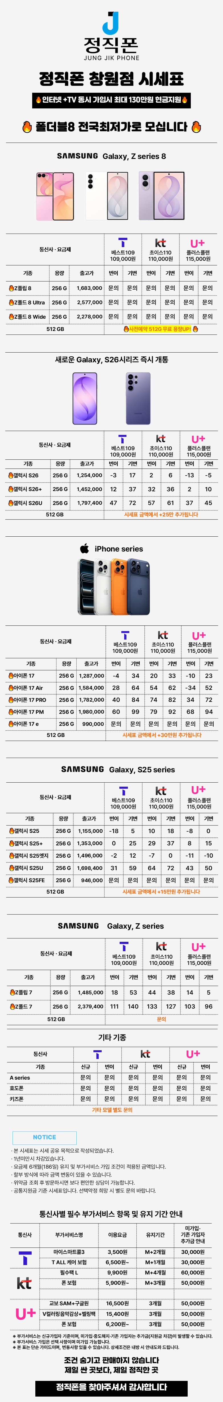 경남 창원시 휴대폰성지 시세표 공유 시세표 이미지 2