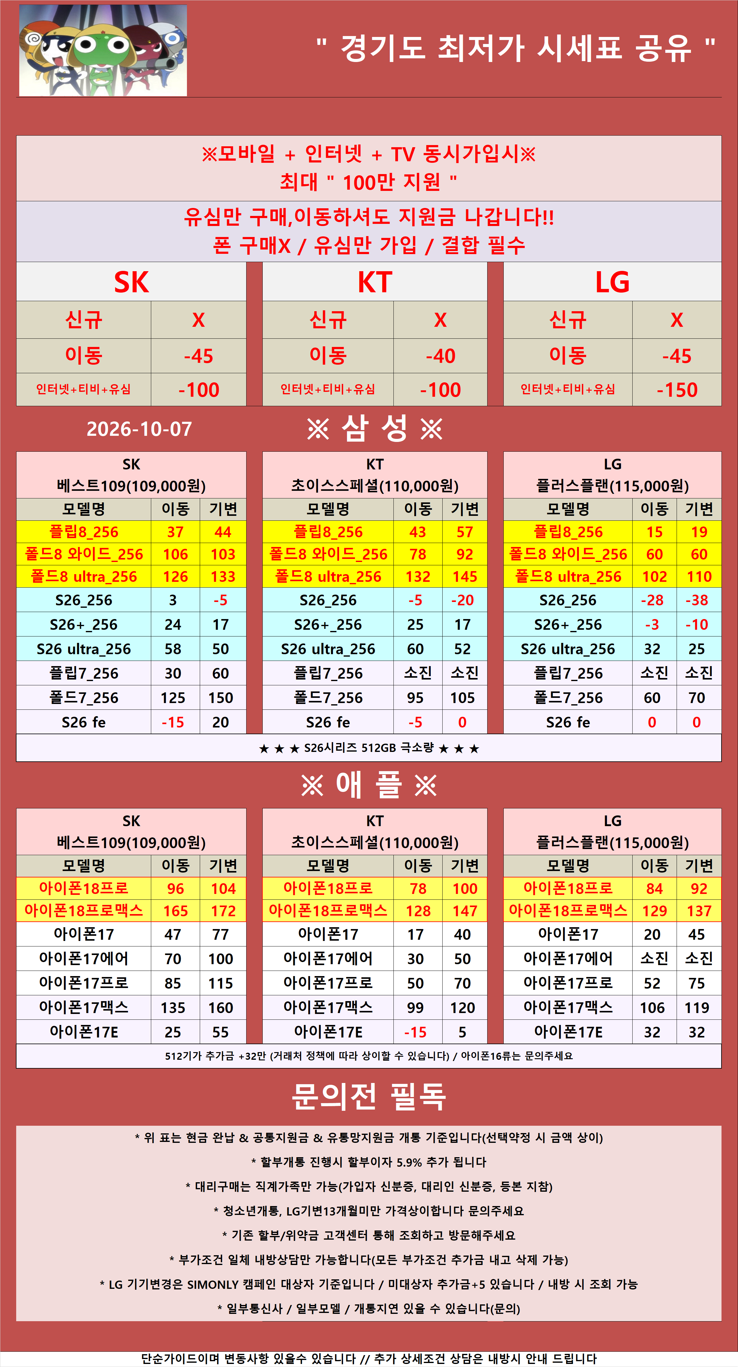 경기도 평택시 고덕 휴대폰성지 시세표 시세표 이미지 5