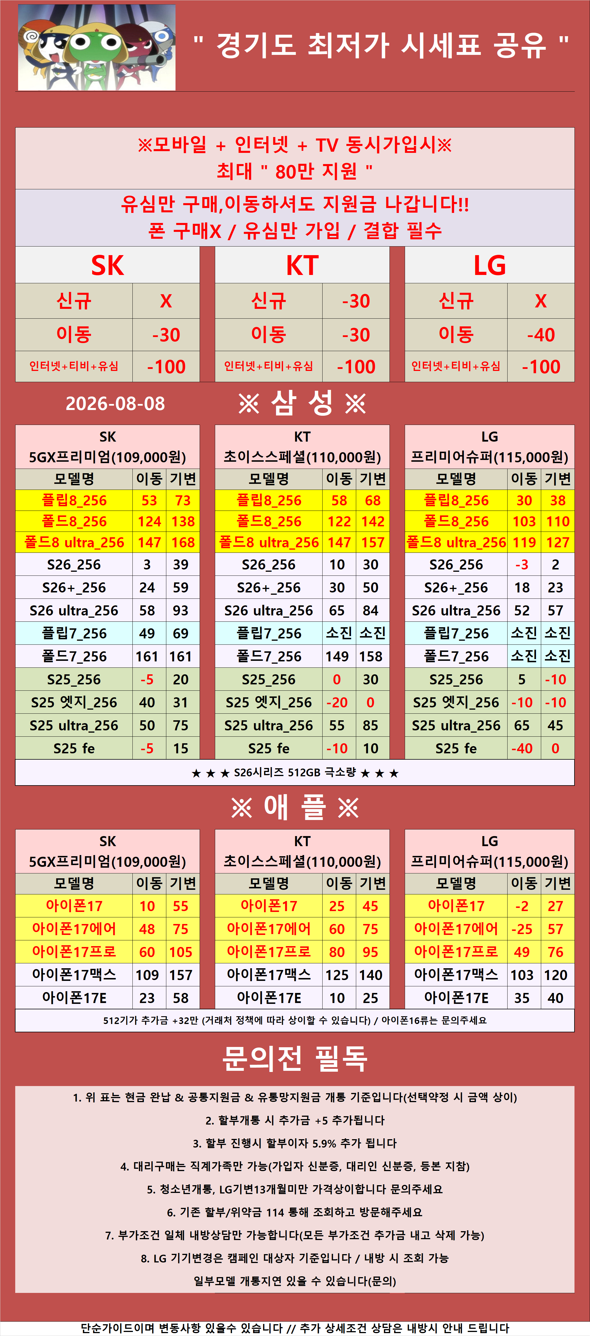 경기도 평택시 고덕 휴대폰성지 시세표 시세표 이미지 5