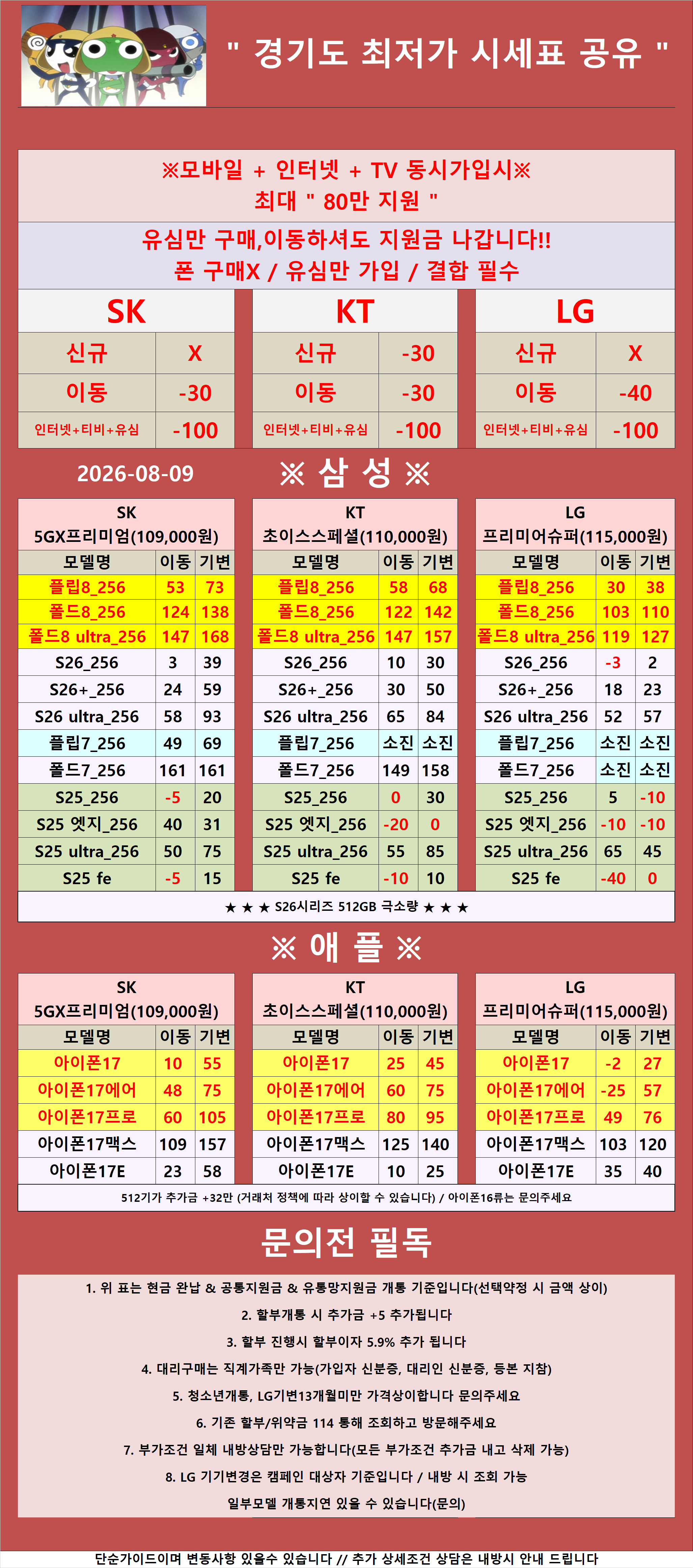 경기도 평택시 고덕 휴대폰성지 시세표 시세표 이미지 5