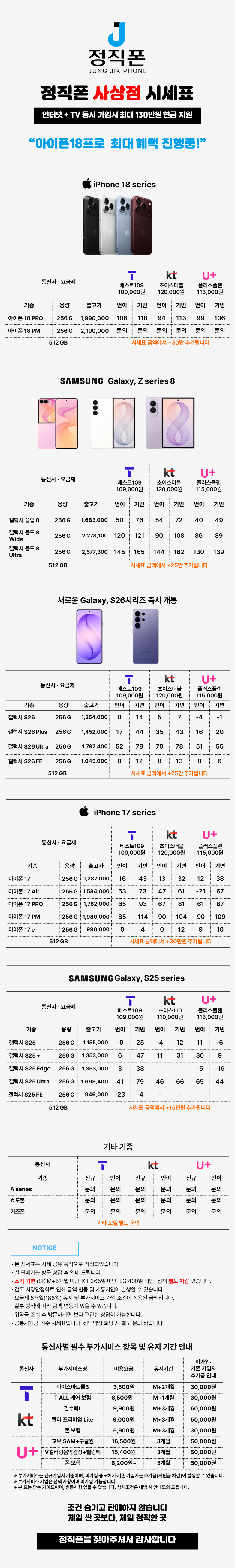 부산시 휴대폰성지 시세표 시세표 이미지 2